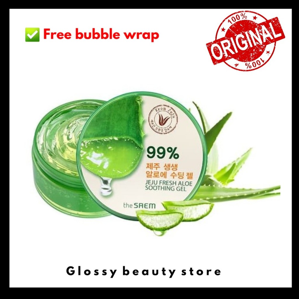 BPOM ORI 100% THE SAEM thesaem Jeju Fresh Aloe Soothing Gel Aloe Vera aloevera 95 dan 99