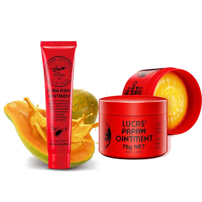 Lucas Papaw Ointment 25gr Salep Obat lip balm pelembab bibir 75gr