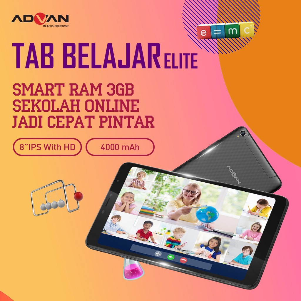 Advan Gallilea Tab 8 Inchi 3/16GB [RAM 3GB - ROM 16GB] Garansi Resmi