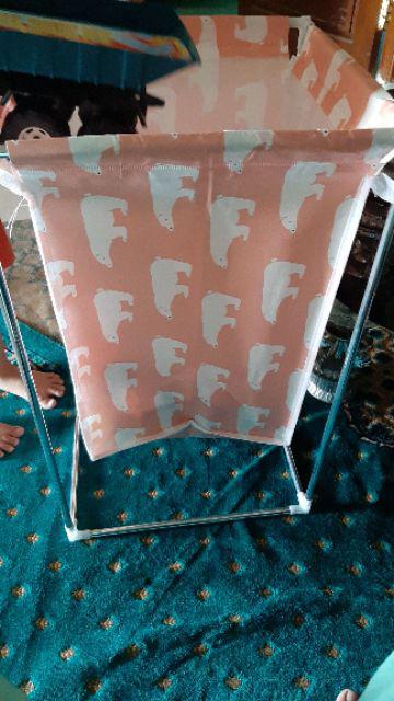 Keranjang Cucian Stand Laudry Bag Berdiri Tempat Cuci Baju Kotor Pakai
