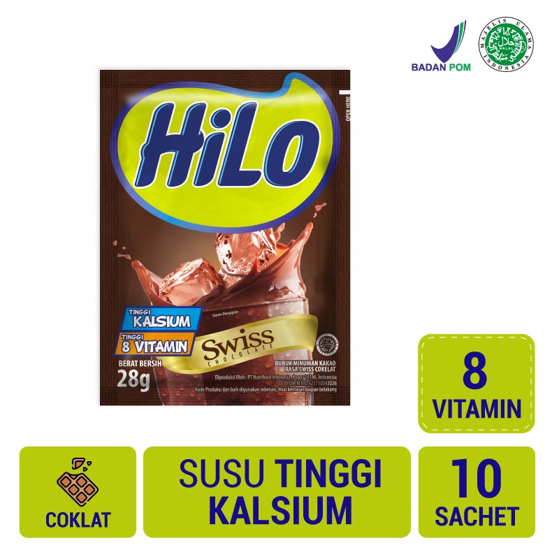 

HiLo Swiss Chocolate 28gr (10 Sachet) - Minuman Coklat Tinggi Kalsium