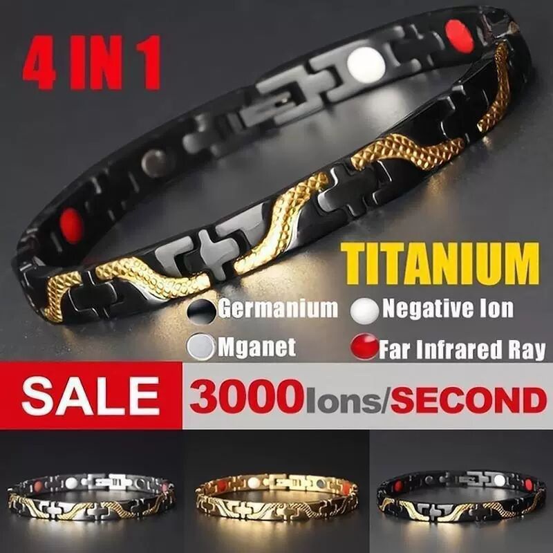 Gelang Tangan Magnetik Motif Naga Bahan Alloy Untuk Pria / Wanita Element