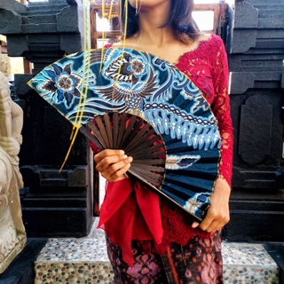 Jual Kipas Batik Besar 28 cm Khas Bali / Souvenir Pernikahan / Souvenir