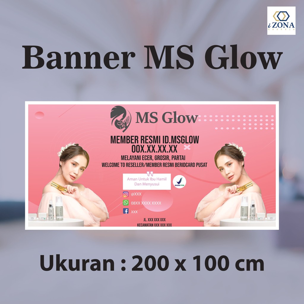 Jual Banner Spanduk Produk Ms Glow Custom Desain Indonesiashopee Indonesia 4023