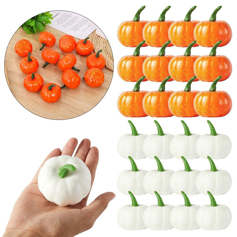 Solighter 12pcs Artificial Pumpkin Mini Farmhouse Panen DIY Craft Dekorasi Pesta