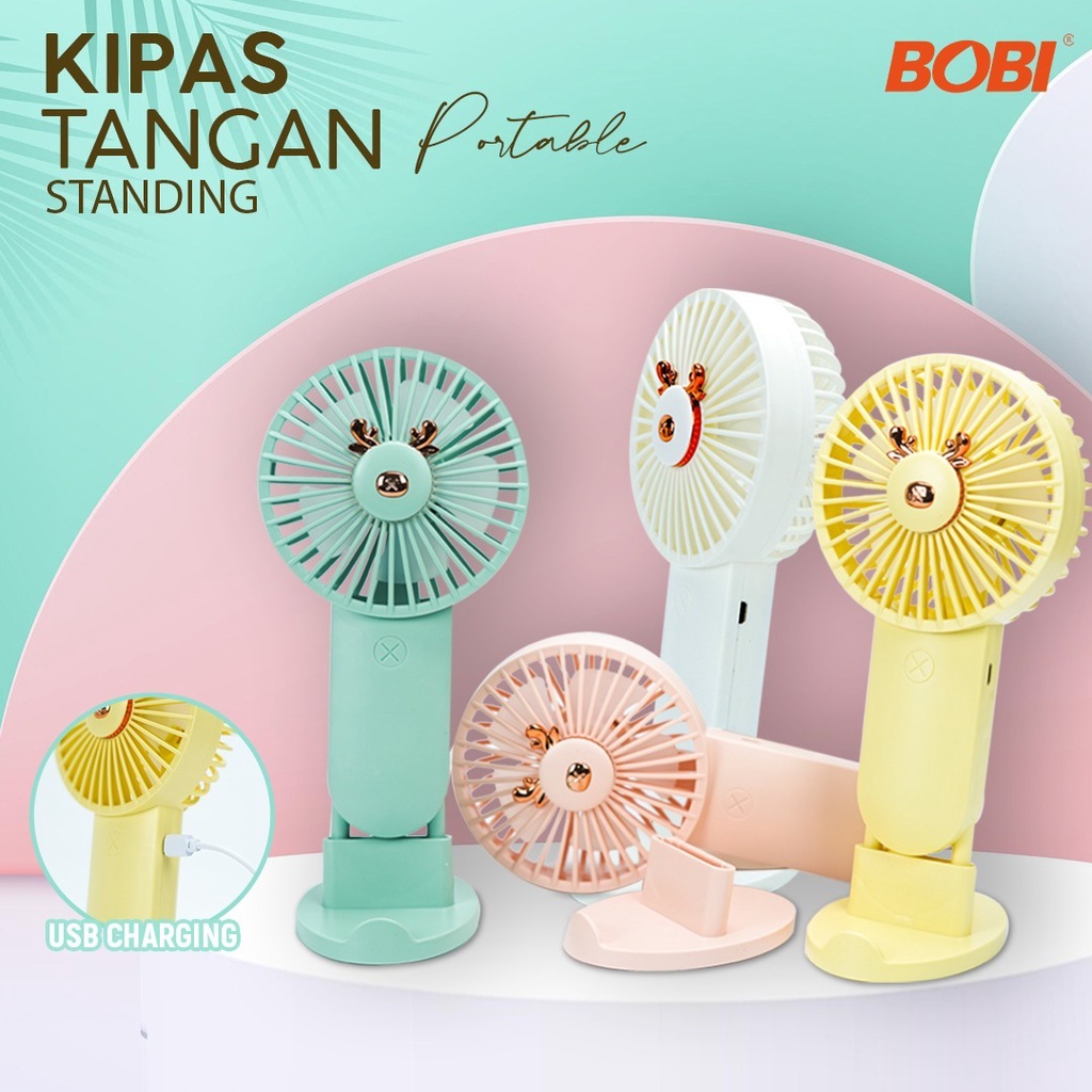 Kipas Angin Tangan Standing  Kode SQ2200  Portable // Kipas Angin Genggam USB Portable Mini Fan // Warna Random