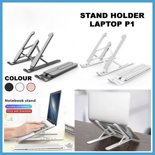 Dudukan Laptop Stand Holder Laptop Macbook Notebook IPAD Tablet Lipat PRO Anti Slip Portable Praktis