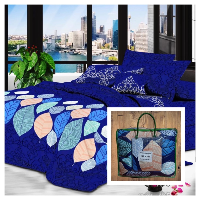 Sprei Set Bedcover Sarung Bantal Bedcover Homemade Ukuran 180x200