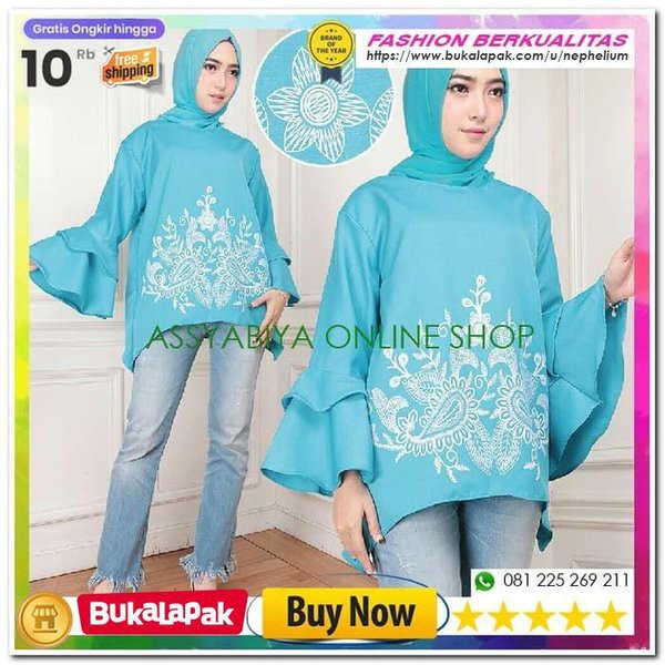 Blouse Monica Tunik Muslim Blouse Muslim Wanita