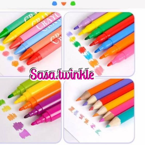 

Bagus - Crayon Anak 208 Pcs Pensil Warna Set Alat Lukis Cat Air Oil Pastel Coloring Painting Set Mai