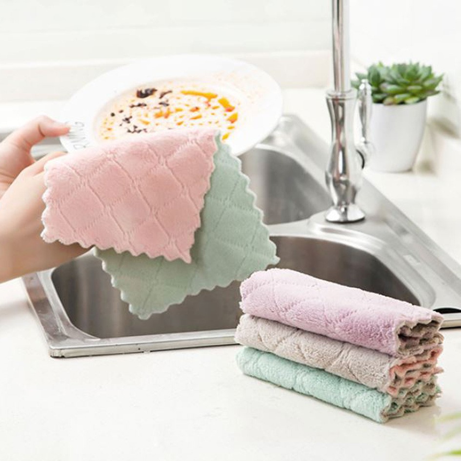 OILA lap kain pembersih piring kompor alat dapur dishcloth cleaning (2F3) hsa043