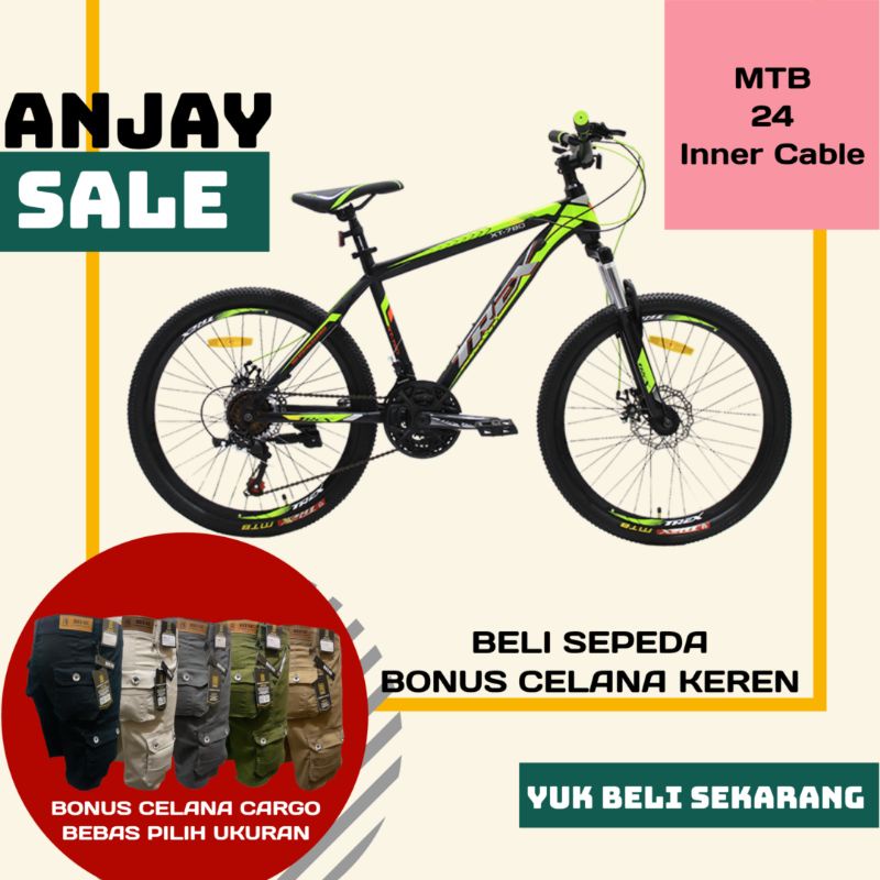 Sepeda Gunung Mtb 20" 24" Trex Hiten Steel Berkualitas