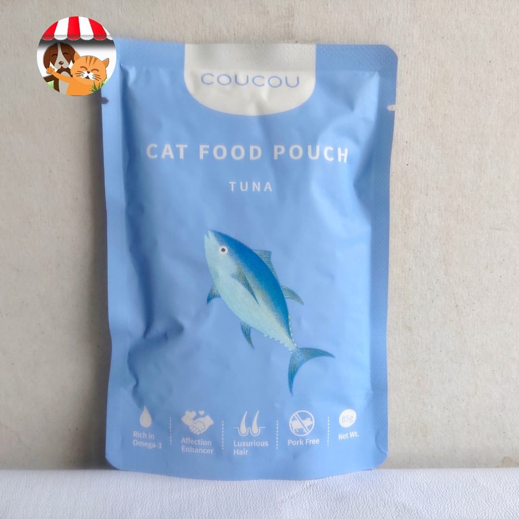 CouCou Pouch 85gram Makanan Kucing Basah Dengan Daging Asli