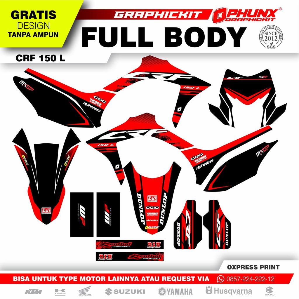 Sticker HONDA CRF 150 L Stiker Body Motor Custom No Motor Trail (16)