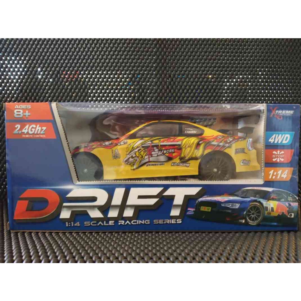 DRIFT RACING Mobil Remote 4WD RC Drift Racing 1:14 Charger RC DRIFT SAN ZUAN 4WD 1:14 DUS BIRU