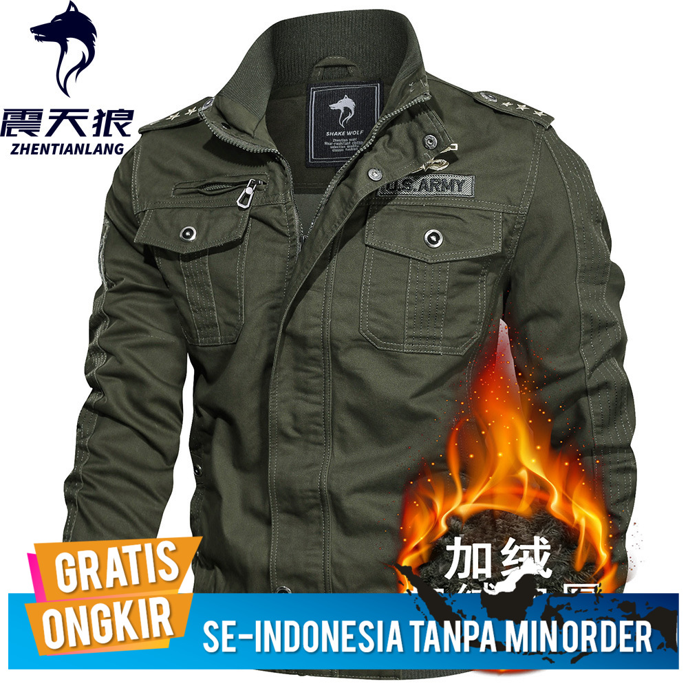 Jaket katun mewah, mantel militer, jaket militer, Kargo plus