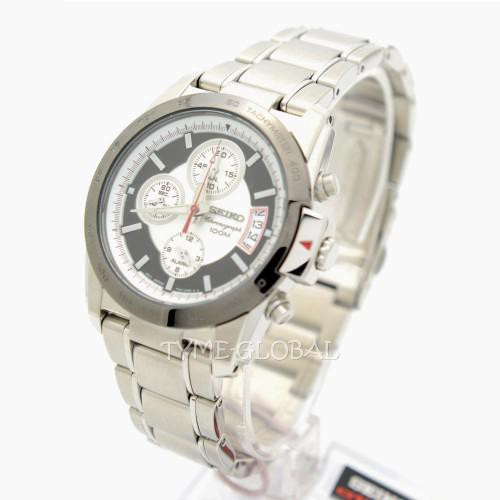 Seiko Quartz SNAA77P1 Chronograph White-Black Dial | Jam Pria SNAA77