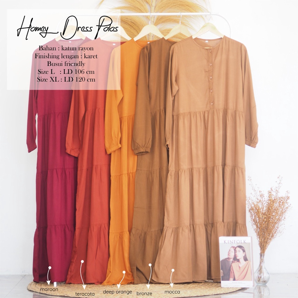 Gamis Dewasa Homey Dress Polos By Dianhijab.id - Bahan Rayon Viscose Premium Gamis Dewasa Luxury Gamis Pengajian Adem Nyaman Dipakai - Bisa COD