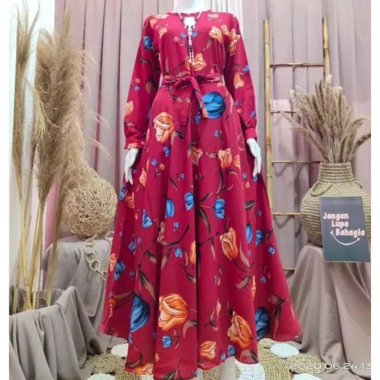 [PROMO] GAMIS DEWASA MOTIF BUNGA TULIP / GAMIS KLOK MAXI KEKINIAN 2022 TERLARIS