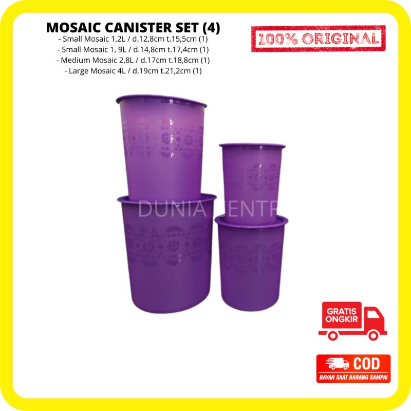 PROMO TUPPERWARE TOPLES MOSAIC CANISTER SET ORIGINAL