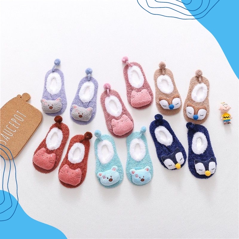 Kaos Kaki Bayi Prewalker / Kaos Kaki Bulu Lembut / Baby Socks Anti Slip Usia 0 - 1 Tahun [ Bunda Altaf ]