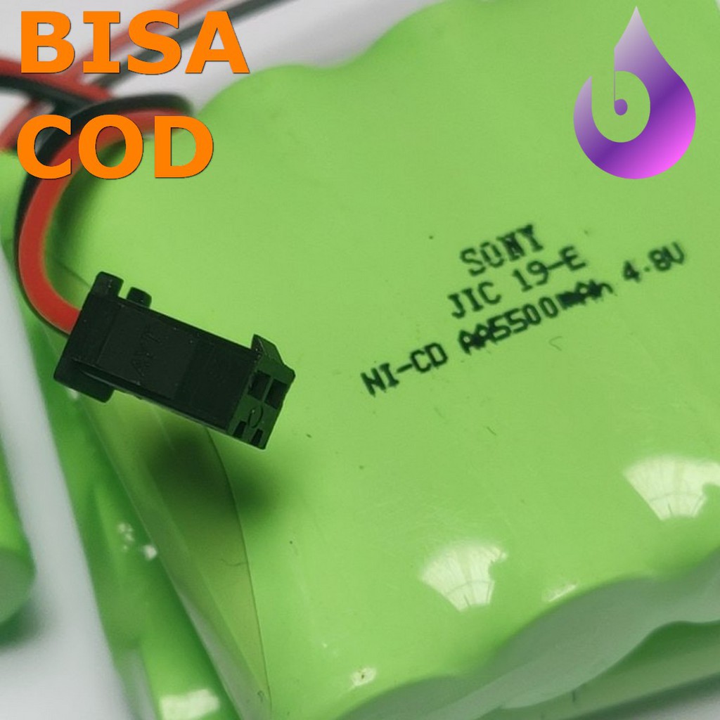 Baterai NiCd RC AA 5500mAh 4.8V Socket Hitam isi 4