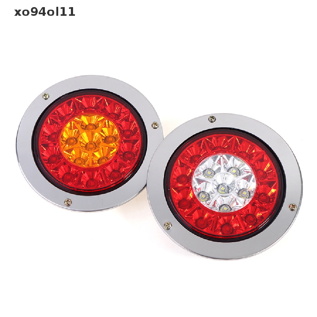 (hotsale) Lampu 16 LED Untuk Lampu Rem Berhenti Belakang Mobil Bentuk Bulat Warna Amber Merah