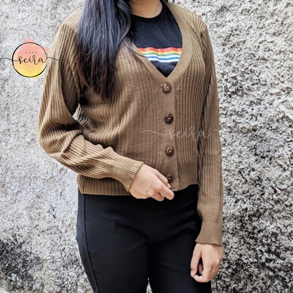 [BISA COD] Willy Cardy Crop / Cardigan Crop Willy / Outer Cardy Rajut / Crop Cardy / Cardigan Crop / Strady Willy Cardy / Cardigan Willy / Cardigan Rajut Salut Kancing Batok