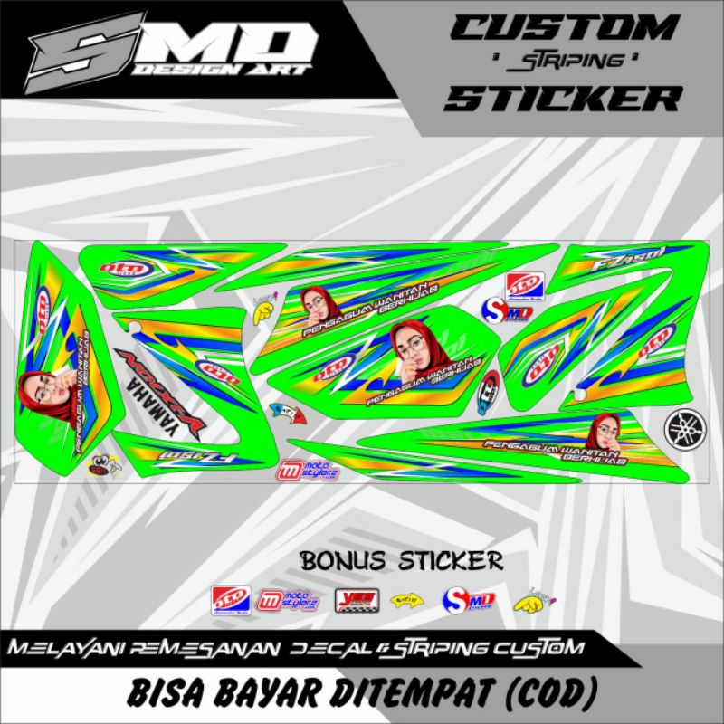 STRIPING VIXION LAMA VARIASI STICKER VIXION OLD WANITA HIJAB