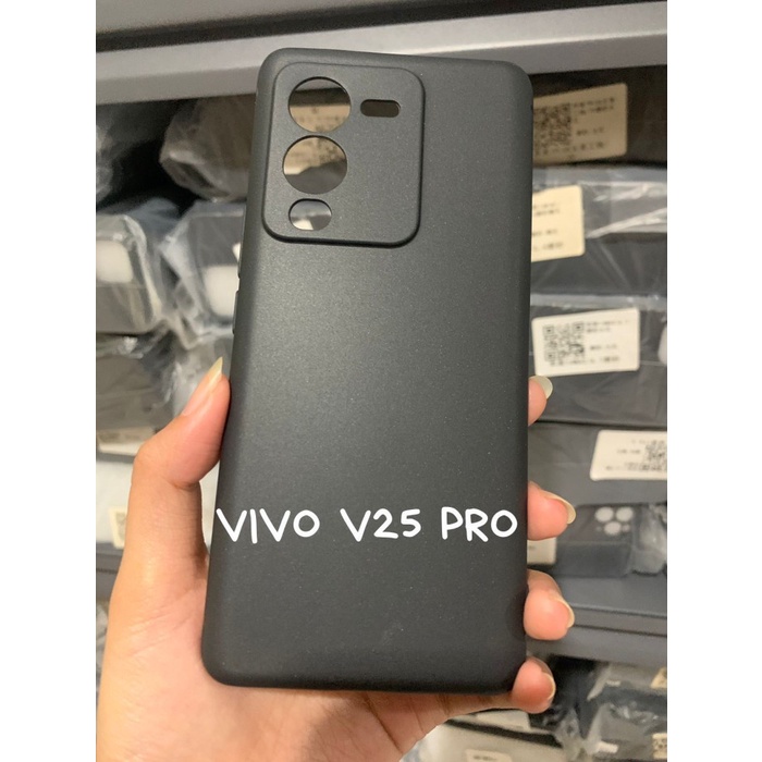 SoftCase Macaron BLACK Vivo V27E/V23E/V25 5G/V25E/V25/V25 Pro/V27 TPU Hitam Protect Camera