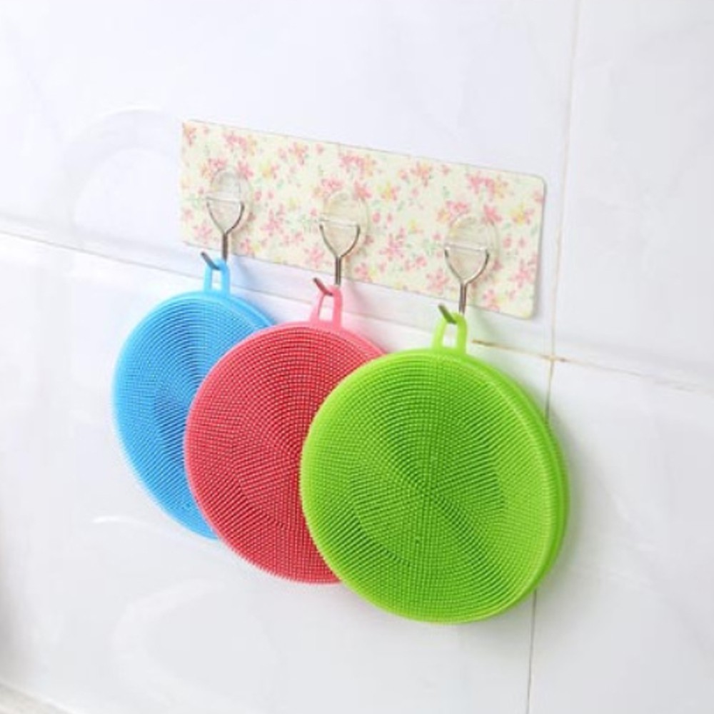 Trend-Spons Cuci Piring Silikon Serbaguna Spon Sponge Silicone Busa Alat Dishwashing Sikat Bulat