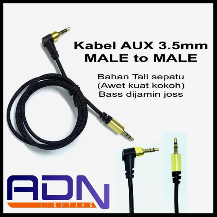 Kabel AUX Audio Extender Jack 3.5mm Male to Male ADN Bentuk L 1M