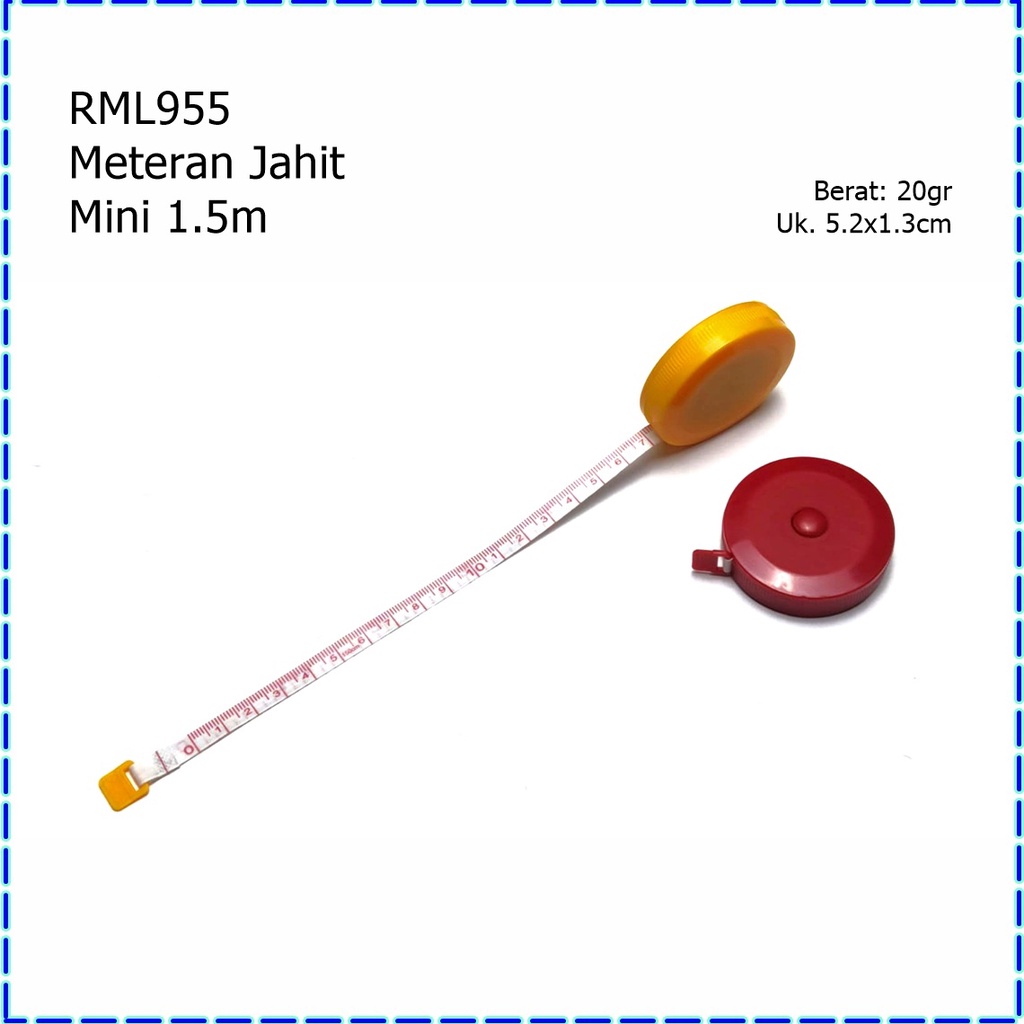 RML955 Meteran Jahit Gulung Mini /Perlengkapan Jahit 1.5m