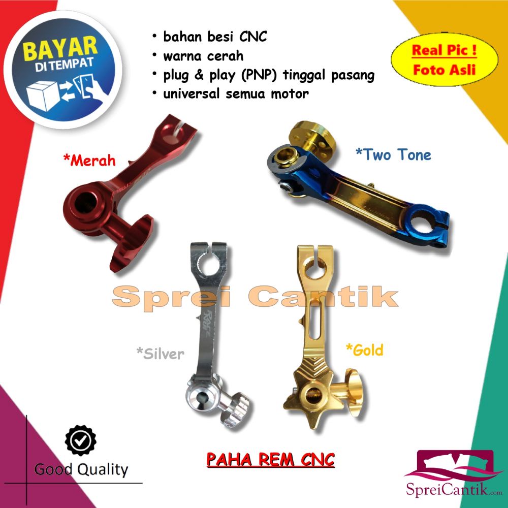 Jual Paha Rem Belakang Variasi Full Besi Cnc Universal Semua Motor Rem Tromol Warna Gold