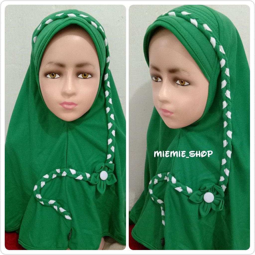 Jilbab Anak Hijab Sekolah Kepang SD Hijau Madrasah MI