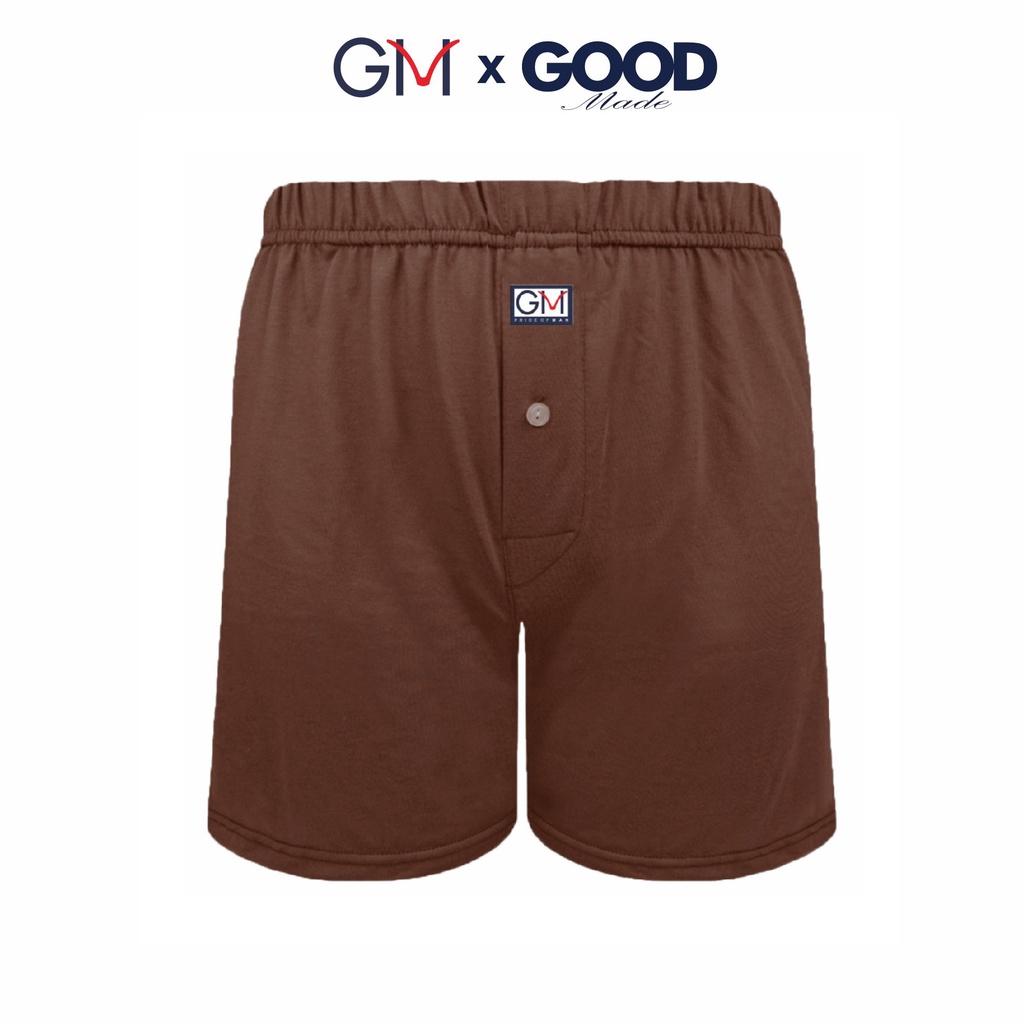 GOOD MADE - Celana Pendek Pria | Boxer Pria Dan Wanita Bahan Catton Kaos Adem Size Jumbo Dengan Kacing | Boxer Pria Dewasa | Coklat