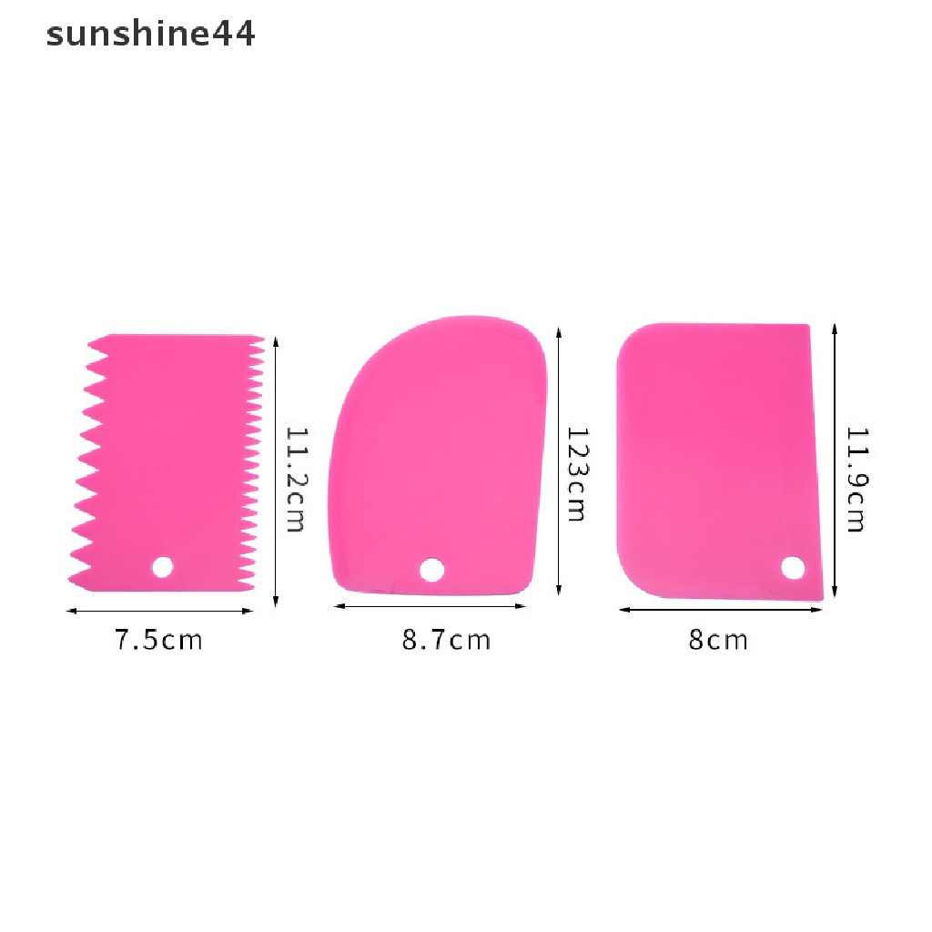 Sunshine 3PCS / Set Spatula / Scraper Kue / Fondant DIY Bahan Plastik