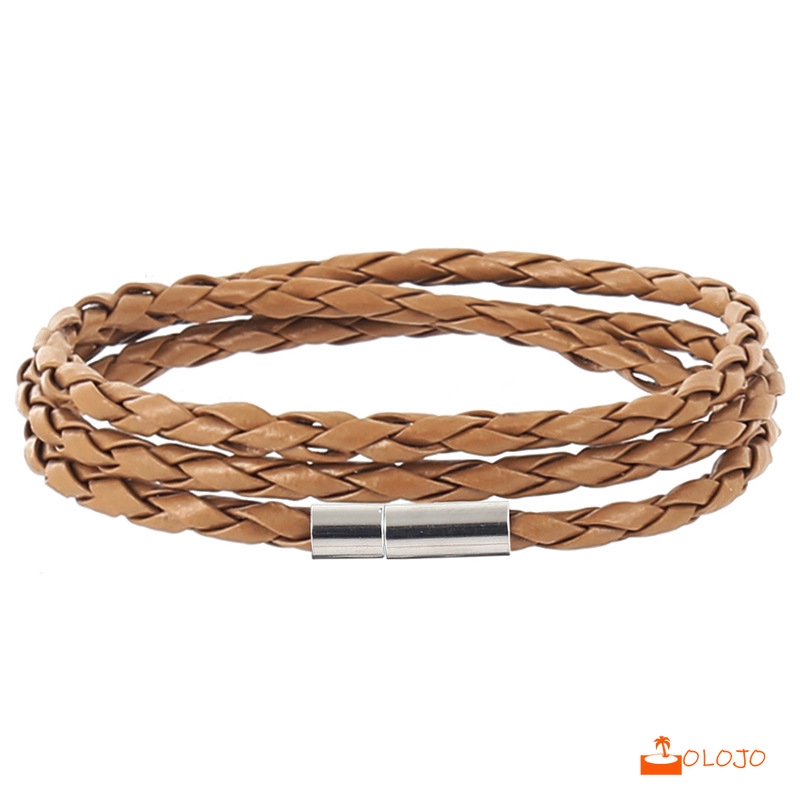 OLOJO  Gelang Korea Multi-layer Jalinan Twist Bracelet Tali Kulit Gelang