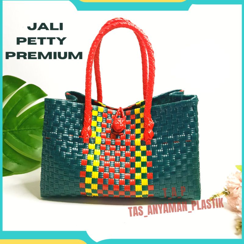 Tas Jali Petty Premium Anyaman Plastik Pastel  Polos Banyak Pilihan Warnanya Ukuran M