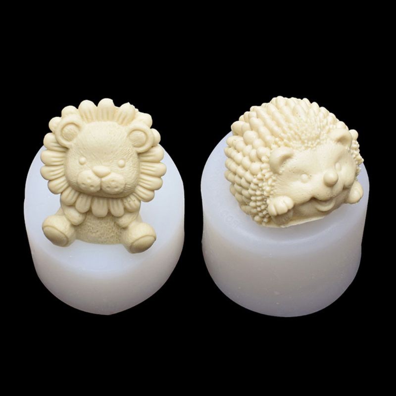 SIY  3D Animals Silicone Molds Resin Casting Molds Lion Hedgehog Epoxy Resin Molds Silicone Jewelry Making Tools