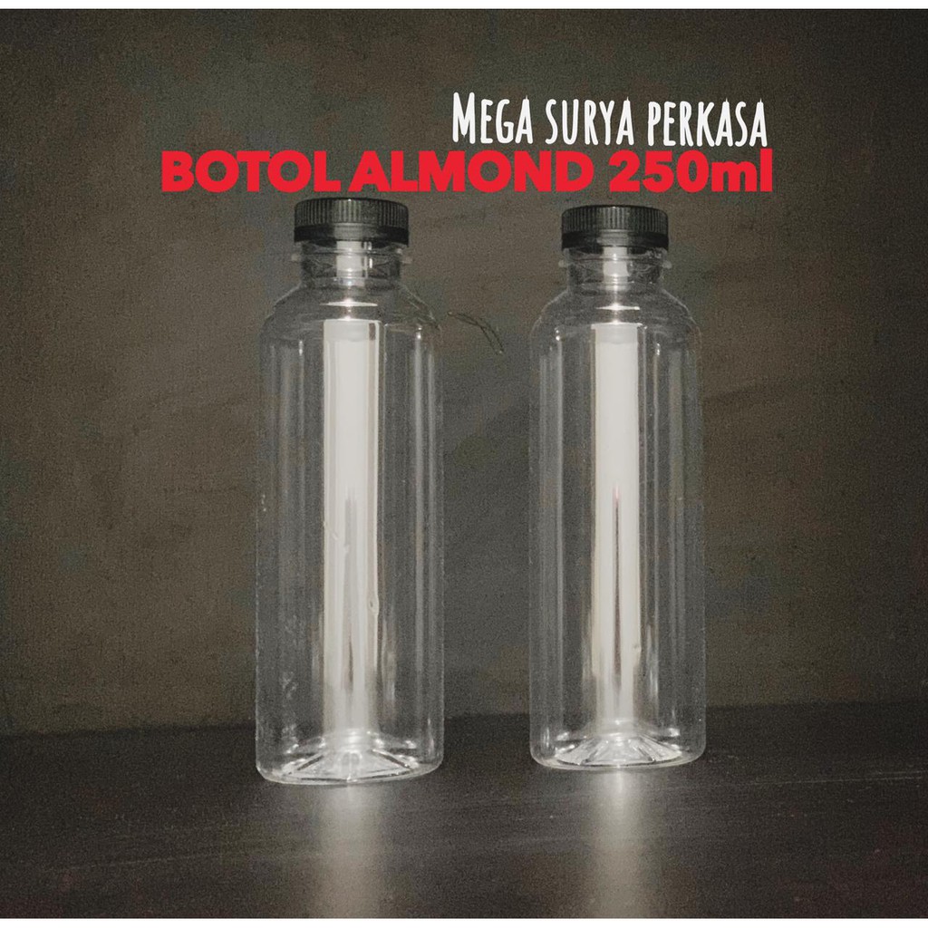 Botol Plastik Almond 250ml/Botol Plastik 250ml/Kopi/jus/tea