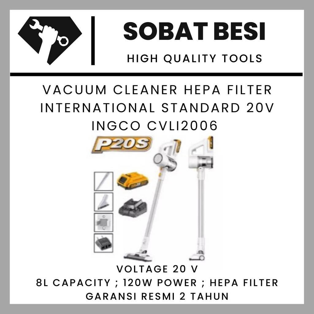 Vacuum cleaner hepa filter International Standard 20V INGCO CVLI2006