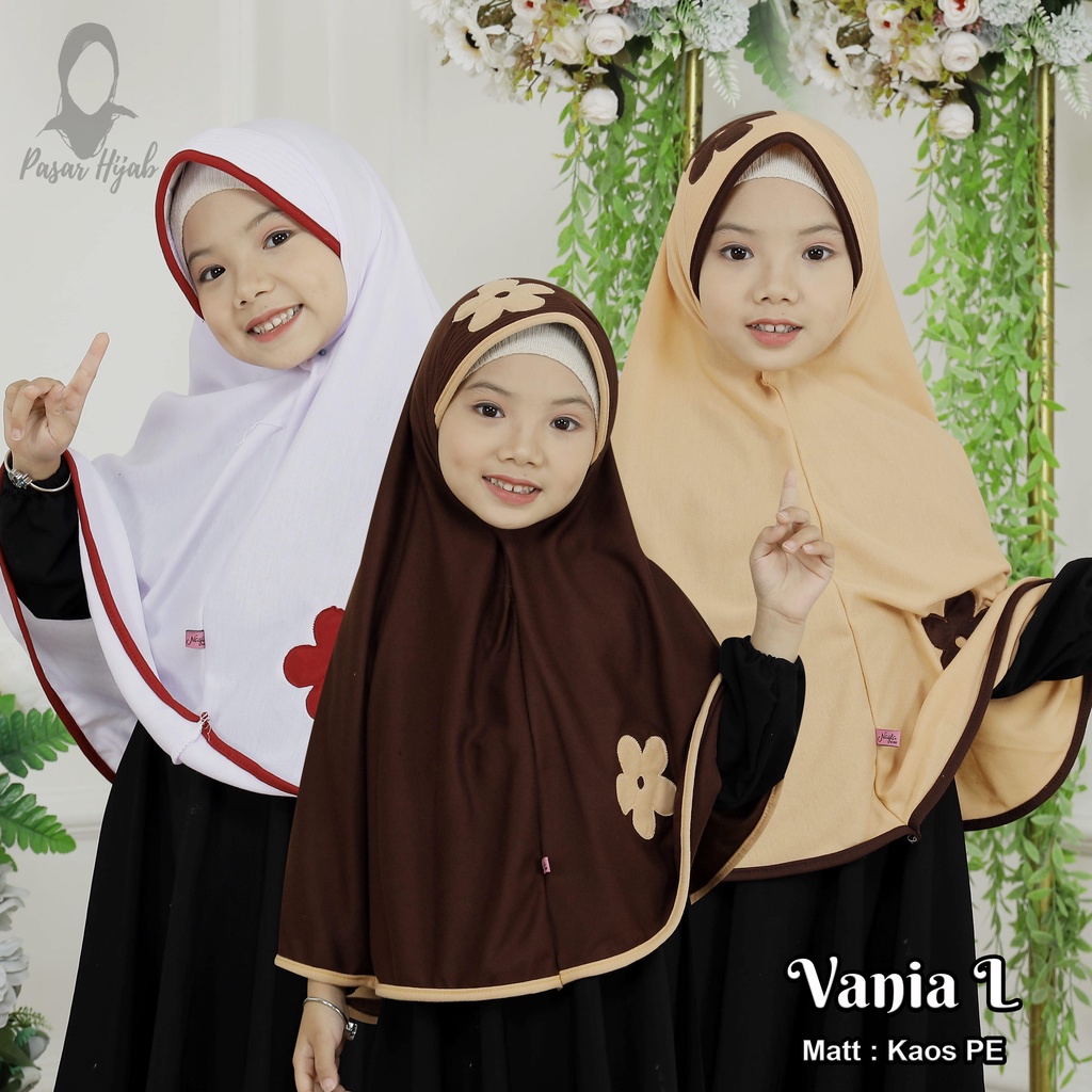 Kerudung Anak Sekolah SD Model Vania KW Size M dan L Jilbab Instan Anak Sekolah Pasar Hija'b