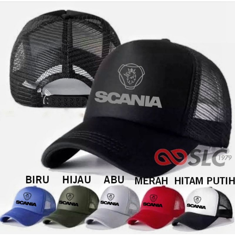 TOPI JARING TRUCKER HAT CAP SCANIA CUSTOM LOGO SENDIRI
