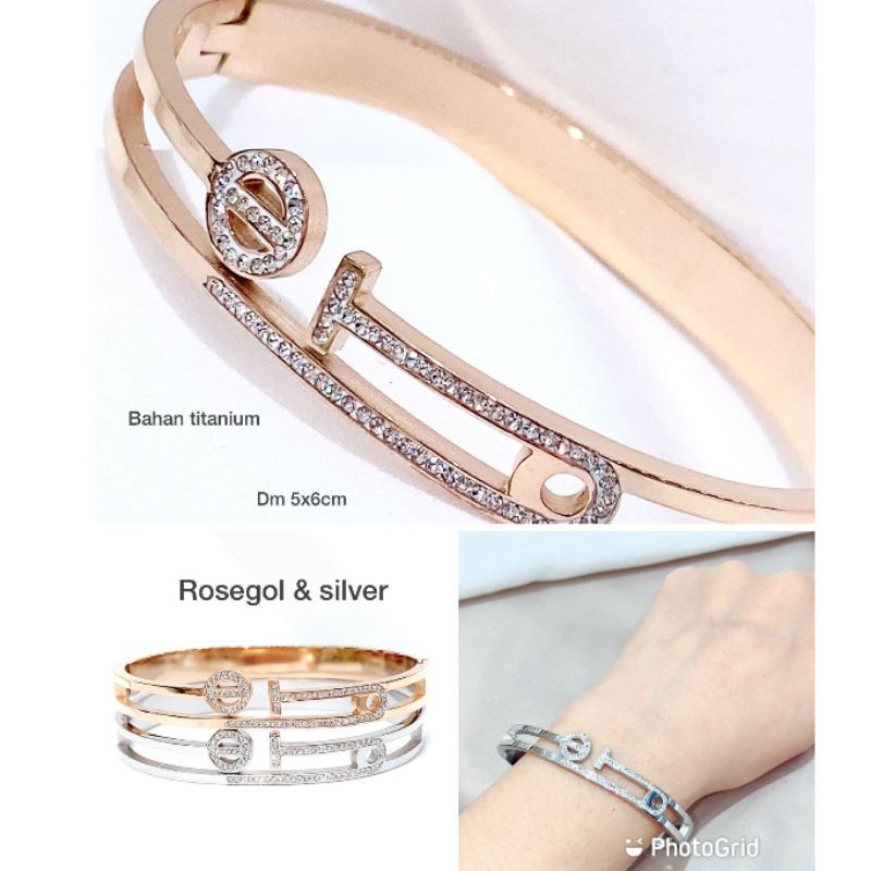 Gelang titanium anti karat anti alergi Harga perpcs Best Seller  Bracelet Stainless steel Ori bahan tebal 31001