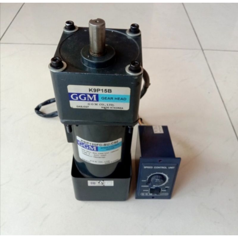 GGM MOTOR GEARHEAD 220V AC 120W RATIO 1 : 12.5 LENGKAP SAMA SPEED CONTROLNYA