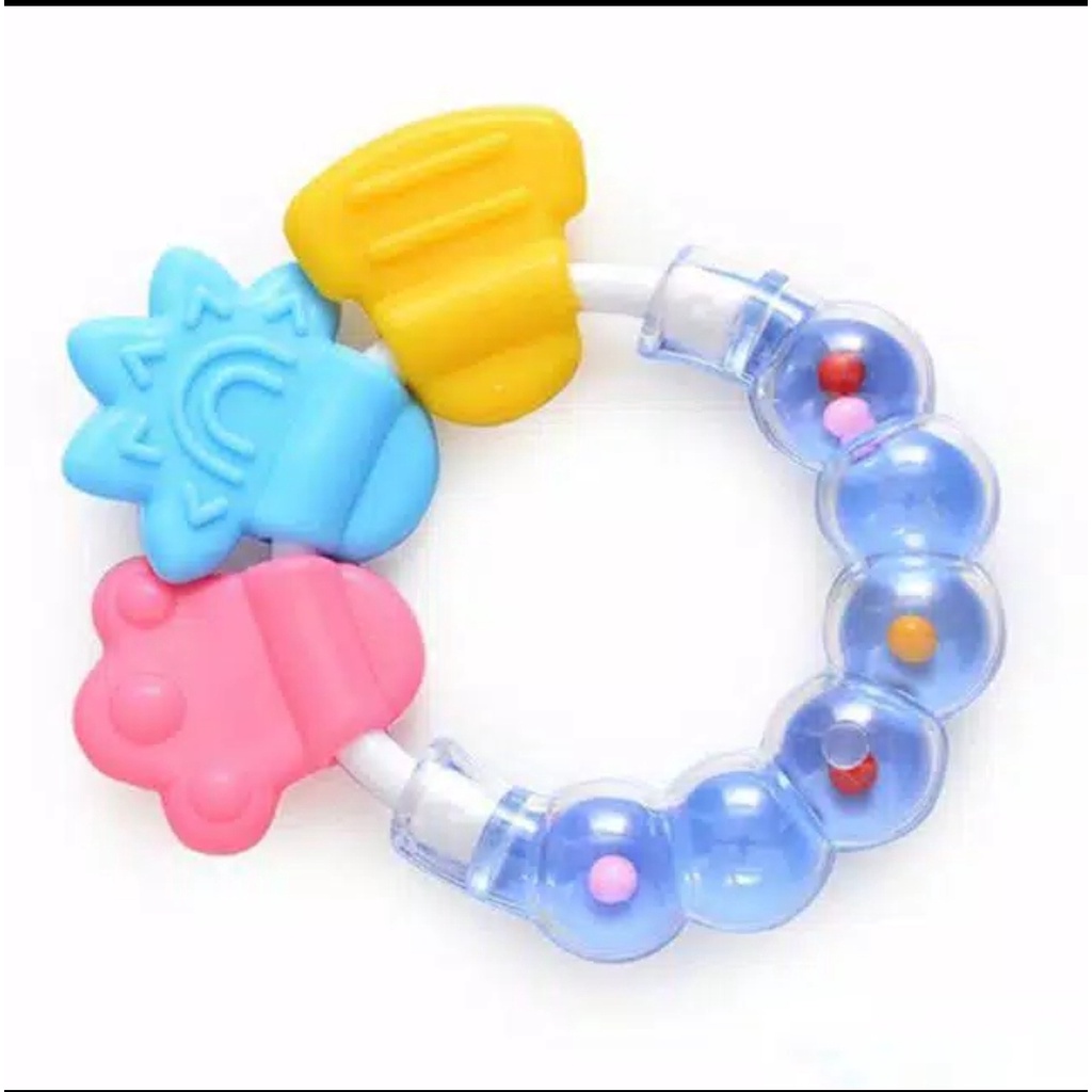 Rattle Teether Kerincingan Gigitan Bayi Melatih Visual dan Pendengaran Bayi T-02