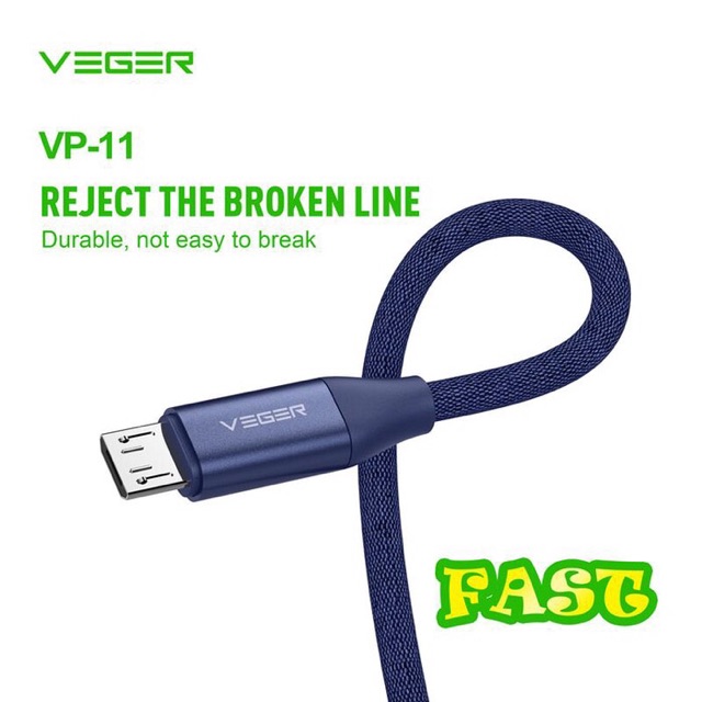 KABEL DATA CASAN USB MURAH VEGER VP11 2.4A DATA CABEL CASAN FAST CHARGER