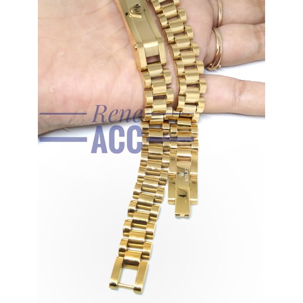 Gelang ROLEX Titanium Rantai Plat Pria Wanita