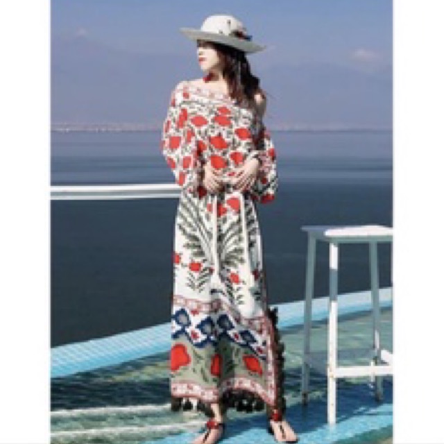 dress pantai bunga-bunga//dress pantai//gamis bohemian